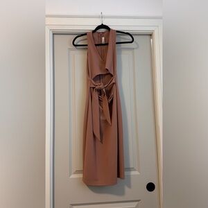 Elegant Brown Sleeveless Dress